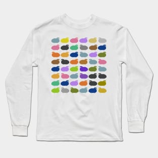 Colorful Cartoon Sheep Pattern Illustration Long Sleeve T-Shirt